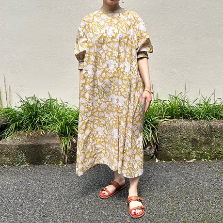 Sanganer Hand Block Printed Side Gather Dress