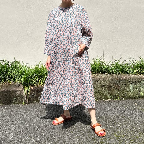Sanganer Hand Block Printed Side Gather Dress