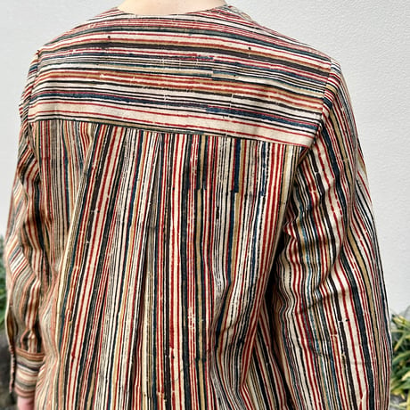 Hand Block Printed V neck Fly Shirt