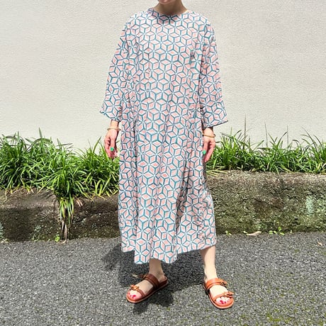 Sanganer Hand Block Printed Side Gather Dress