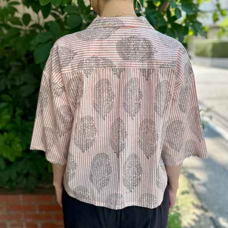 Open Collar Short Blouse