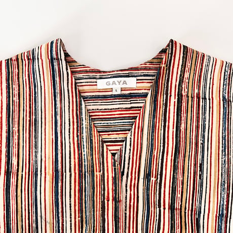 Hand Block Printed V neck Fly Shirt