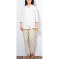 BS359 麻/綿ダブルガーゼレディスロングシャツ
