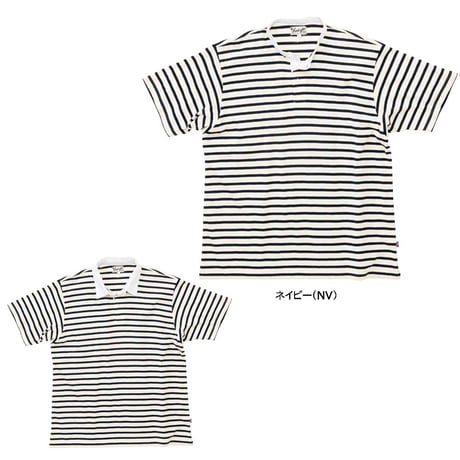 BS307CuLコットンボーダー半袖シャツ/メンズ
