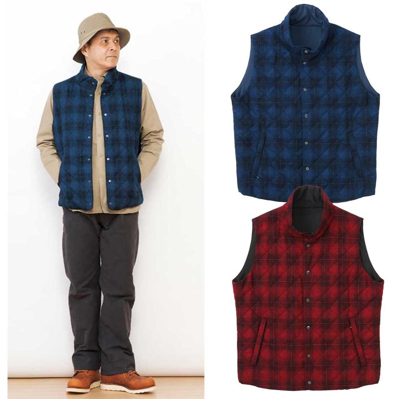 BS294ウールチェック・リバーシブルベスト/メンズ | beaspo Outlet Store