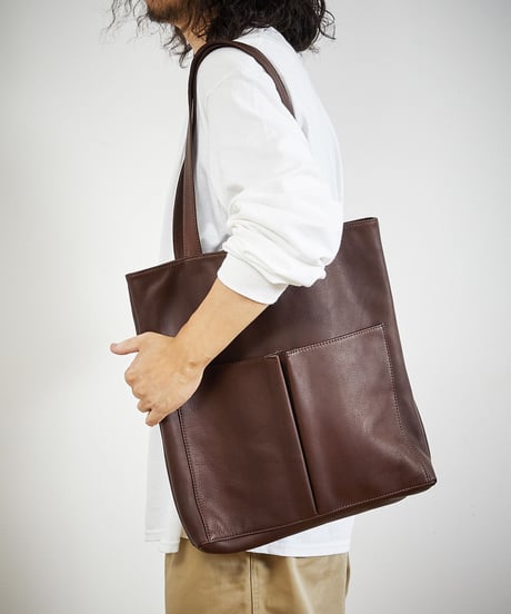 MR.OLIVE E.O.I ミスターオリーブ / WATER PROOF WASHABLE LEATHER / GUSSET POCKET TOTE BAG / ME651