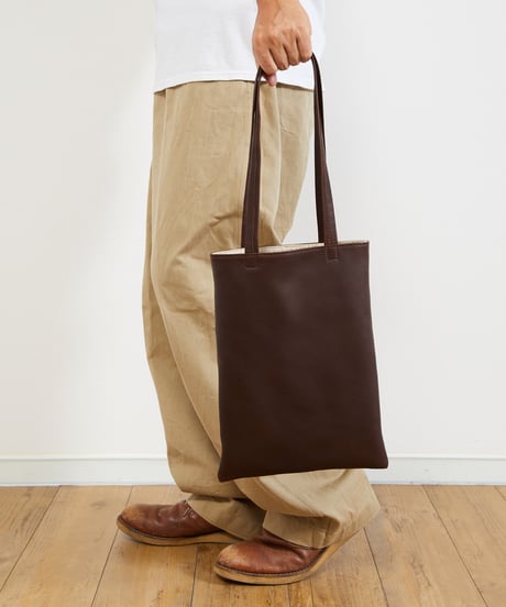MR.OLIVE E.O.I ミスターオリーブ / WATER PROOF WASHABLE LEATHER / FLAT TOTE BAG (MEDIUM) / ME636