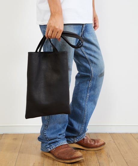 MR.OLIVE E.O.I ミスターオリーブ / WATER PROOF WASHABLE LEATHER / FLAT TOTE BAG (MEDIUM) / ME636