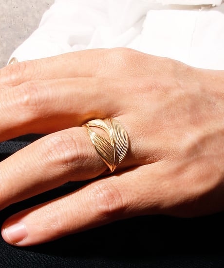 HARIM ハリム / Owl Feather ring K18coating リング / HRR015 G