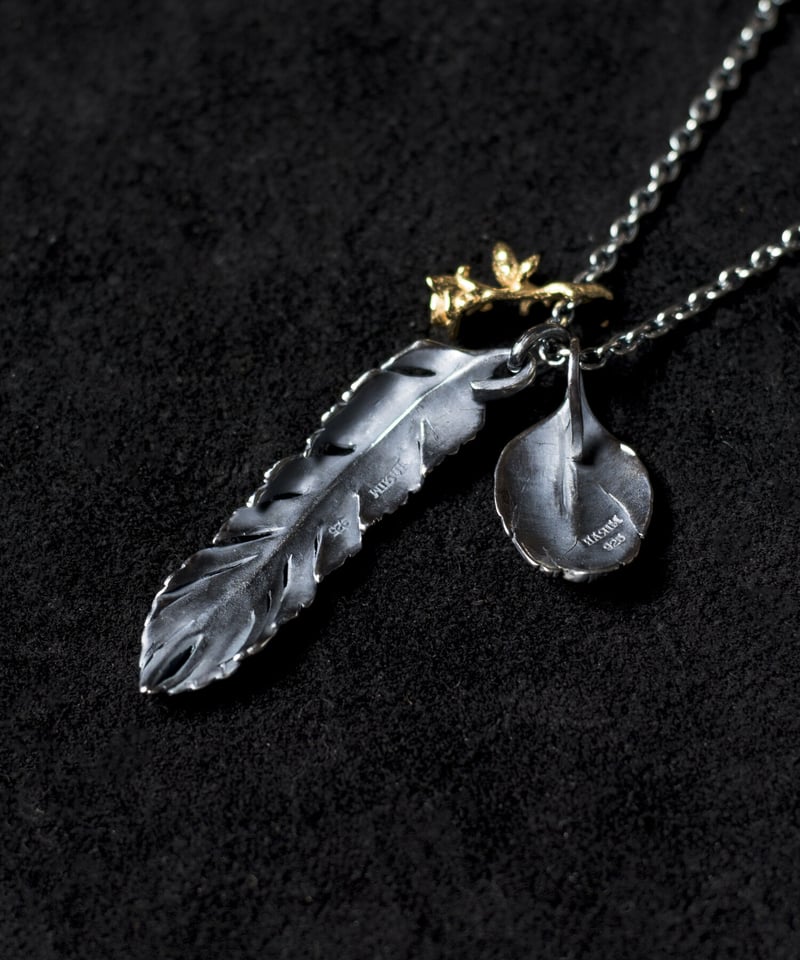 HARIM ハリム / Leef Feather with Golden rose ネックレス