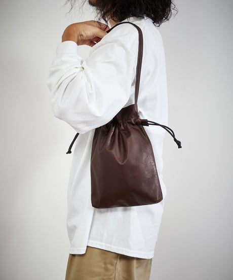 MR.OLIVE E.O.I ミスターオリーブ / WATER PROOF LIGHT LEATHER / DRAWSTRING BAG / ME698