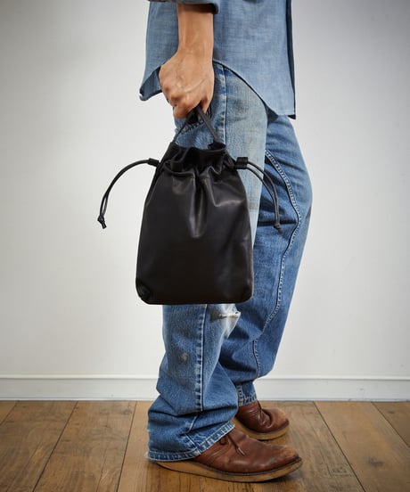 MR.OLIVE E.O.I ミスターオリーブ / WATER PROOF LIGHT LEATHER / DRAWSTRING BAG / ME698