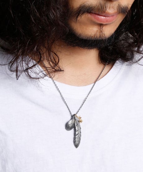 HARIM ハリム / Leef Feather with Golden rose ネックレス / HRP021rose