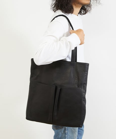 MR.OLIVE E.O.I ミスターオリーブ / WATER PROOF WASHABLE LEATHER / GUSSET POCKET TOTE BAG / ME651