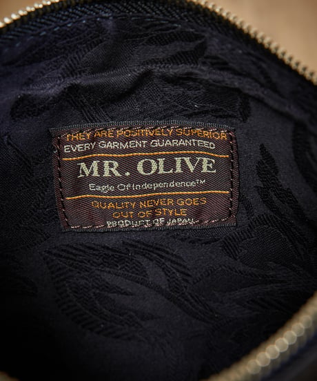MR.OLIVE E.O.I ミスターオリーブ / WATER PROOF WASHABLE LEATHER / ZIPPER SMALL SACOCHE / ME680