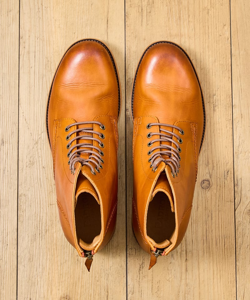 PADRONE パドローネ バックジップ レースアップブーツ 41 キャメル PADRONE パドローネ / LACE UP BOOTS with BACK ZIP [AN