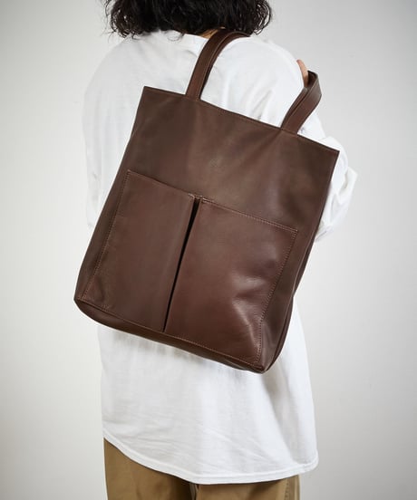 MR.OLIVE E.O.I ミスターオリーブ / WATER PROOF WASHABLE LEATHER / GUSSET POCKET TOTE BAG / ME651