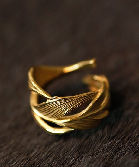 HARIM ハリム / Owl Feather ring K18coating リング / HRR015 G