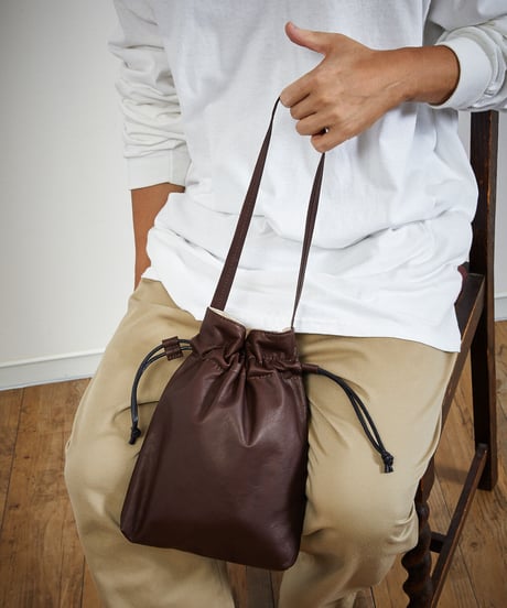 MR.OLIVE E.O.I ミスターオリーブ / WATER PROOF LIGHT LEATHER / DRAWSTRING BAG / ME698