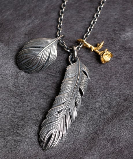 HARIM ハリム / Leef Feather with Golden rose ネックレス / HRP021rose