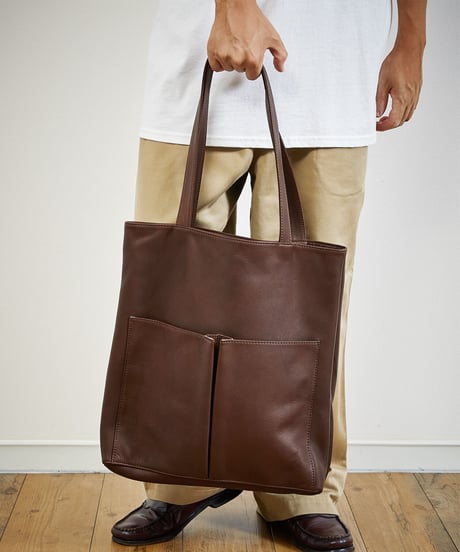 MR.OLIVE E.O.I ミスターオリーブ / WATER PROOF WASHABLE LEATHER / GUSSET POCKET TOTE BAG / ME651