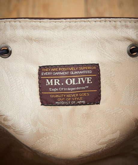 MR.OLIVE E.O.I ミスターオリーブ /WATER PROOF WASHABLE LEATHER / 2WAY DRAWSTRING POUCH / ME697