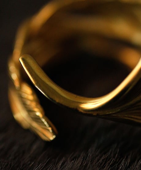 HARIM ハリム / Owl Feather ring K18coating リング / HRR015 G