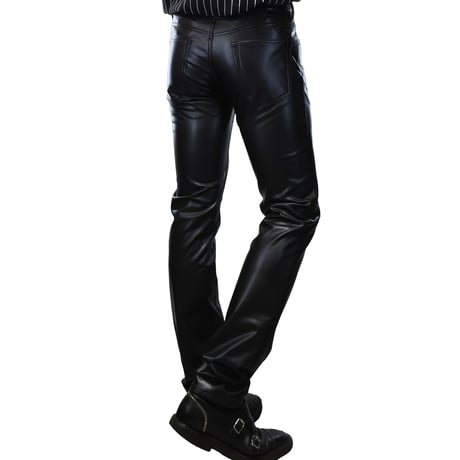 【MiDiom】Synthetic Leather Straight Pants