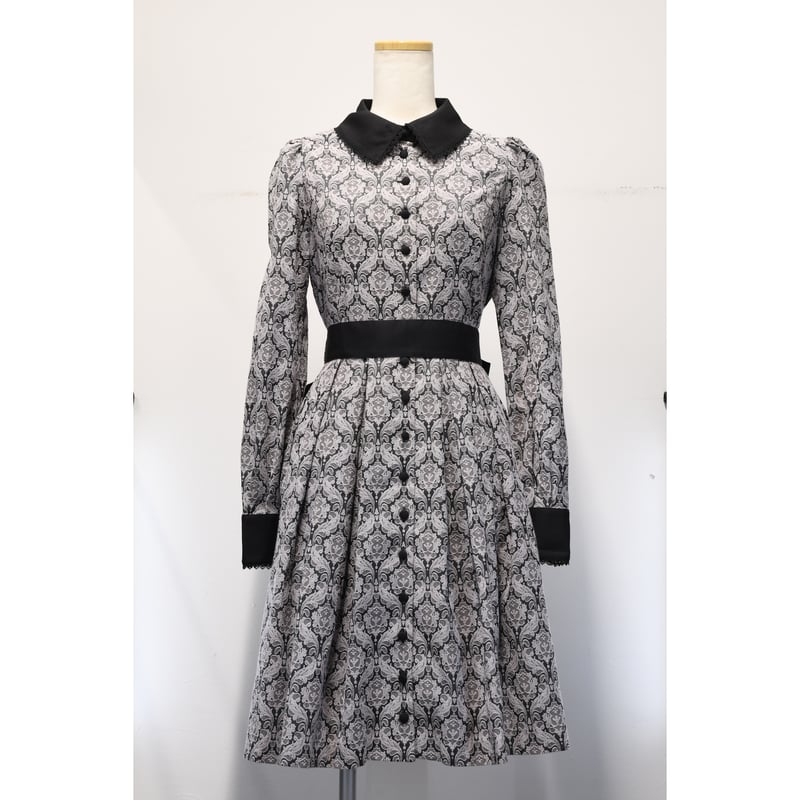 シェグリット Sheglit ジャガードタックワンピース 黒/ブラック サンプル】 ジャガードタックワンピース／ブラック | Sheglit MiDiom