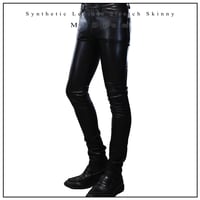 【MiDiom】Synthetic Leather Stretch Skinny