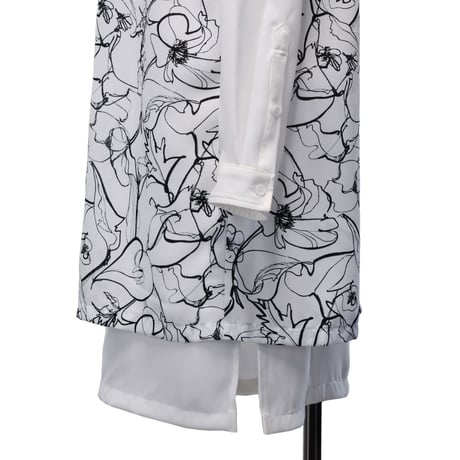 【MiDiom】Drawing Flower Layered Shirt