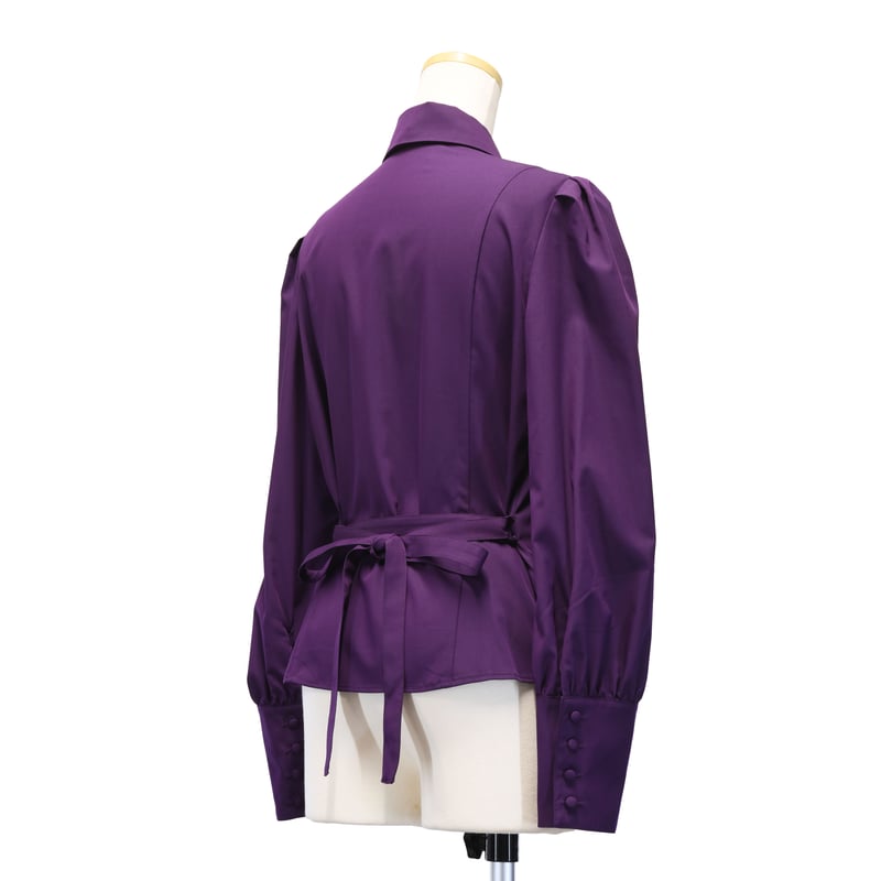 【美品】Sheglit ビショップスリーブジャボブラウス 紫 ビショップスリーブジャボブラウス／パープル | Sheglit MiDiom online