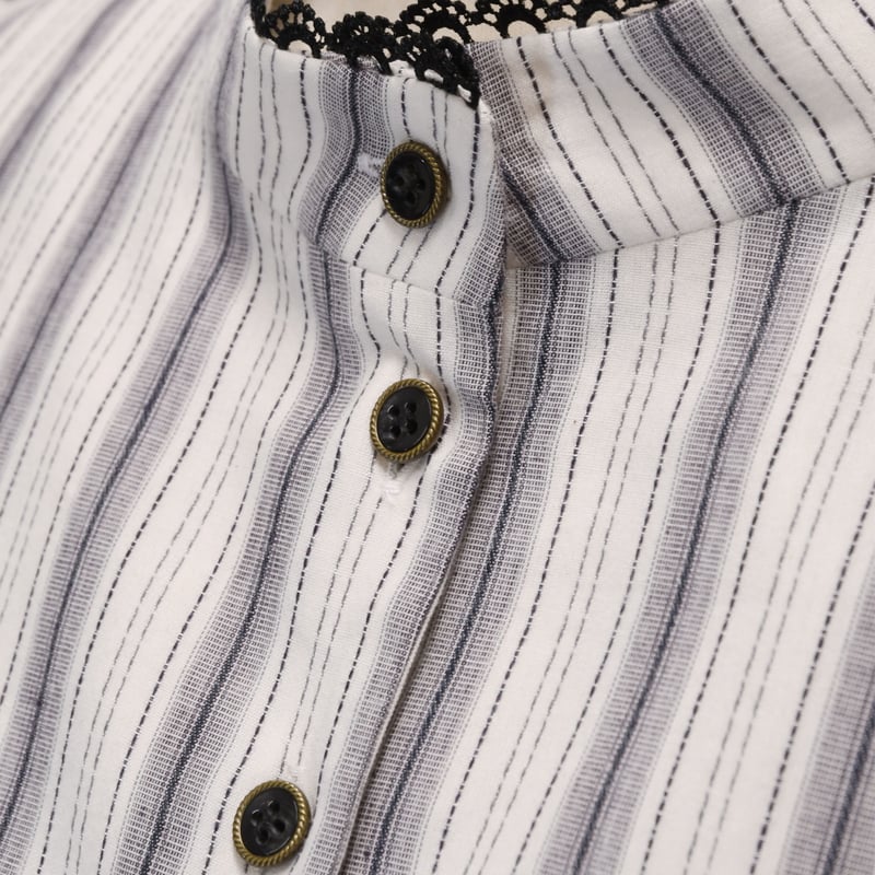 クラシカルパフブラウス／ストライプ | Sheglit MiDiom online store