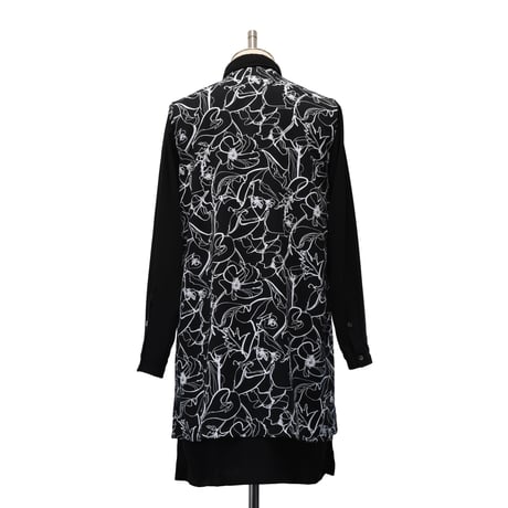 【MiDiom】Drawing Flower Layered Shirt