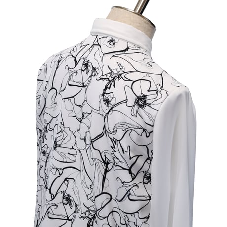 【MiDiom】Drawing Flower Layered Shirt