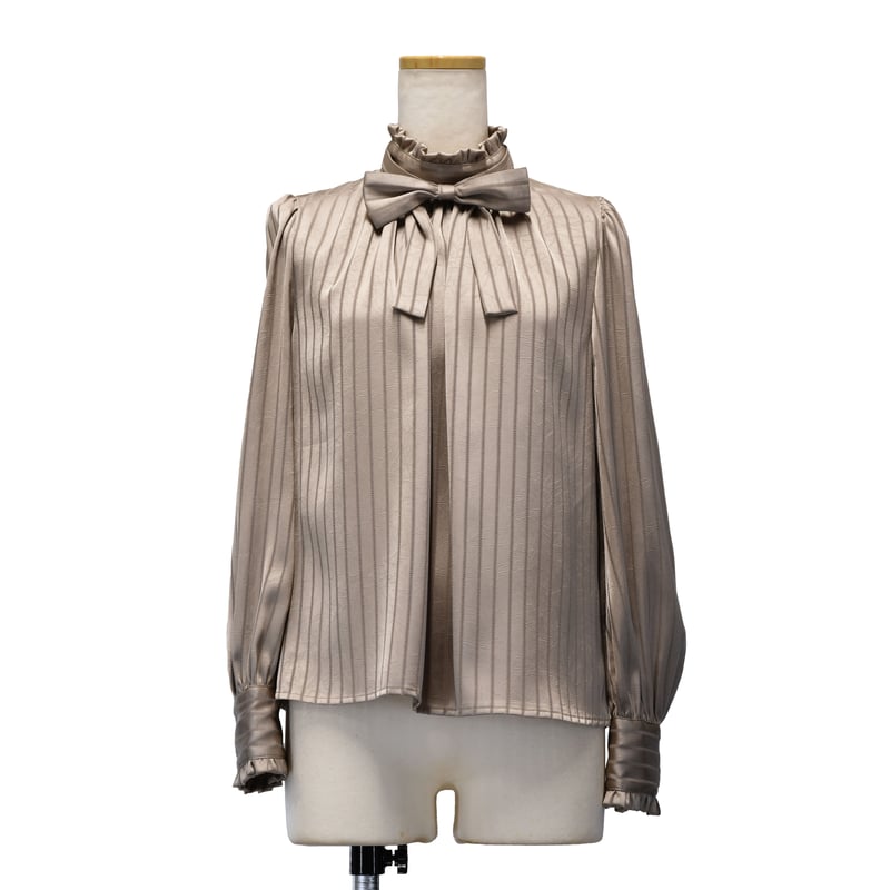 ストライプJQギャザーブラウス | Sheglit MiDiom online store