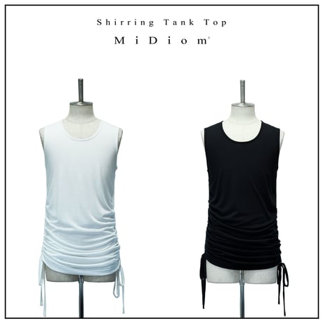【MiDiom】Shirring Tank Top