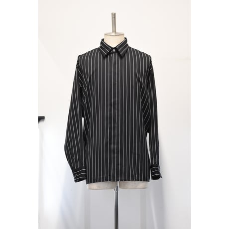 【サンプル】【MiDiom】Stripe Big Shirt／Black