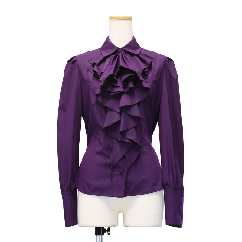 【美品】Sheglit ビショップスリーブジャボブラウス 紫 ビショップスリーブジャボブラウス／パープル | Sheglit MiDiom online