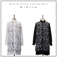 【MiDiom】Drawing Flower Layered Shirt