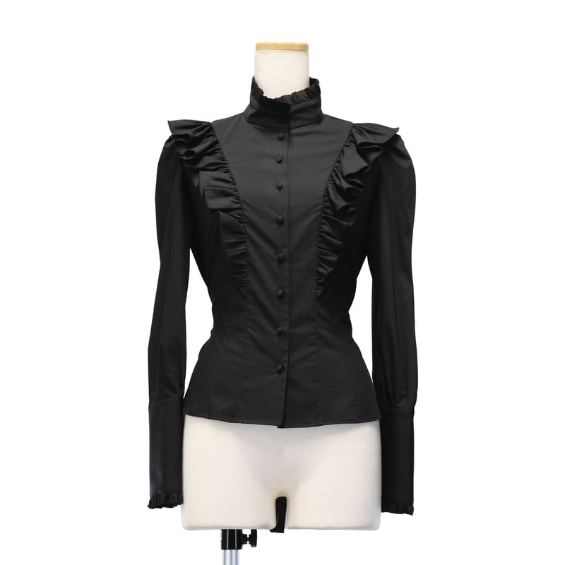 美品♡シェリエ sheller フリルブラウス ドット BLACK NEW COLLECTION – shéller / シェリエ
