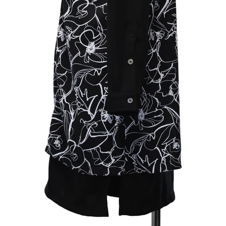 【MiDiom】Drawing Flower Layered Shirt