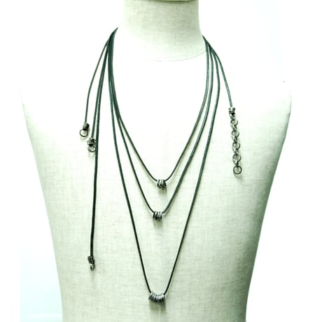 【MiDiom】Coating Cord Random Necklace