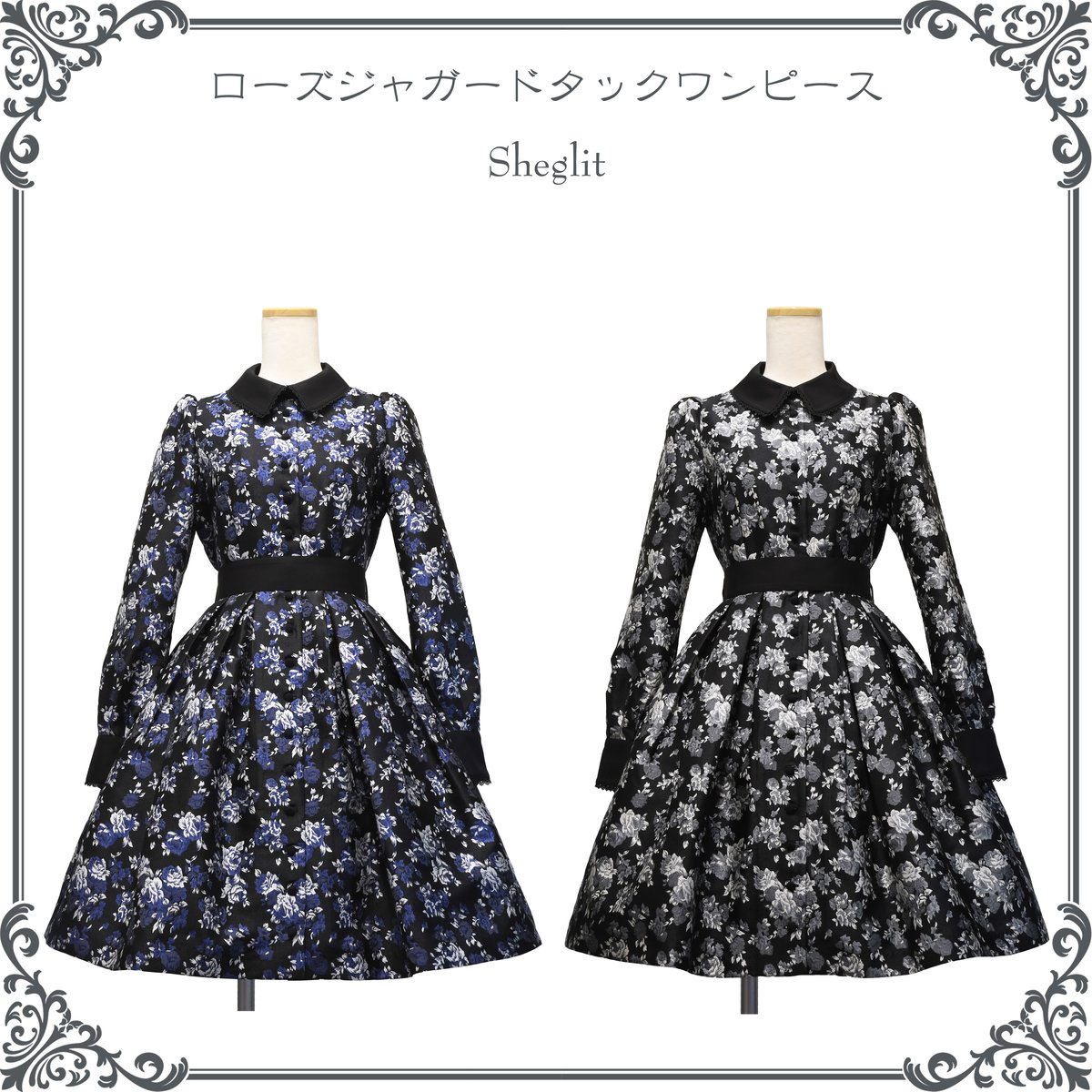 Sheglit タックワンピース (黒) クラシカルタックワンピース | Sheglit MiDiom online store