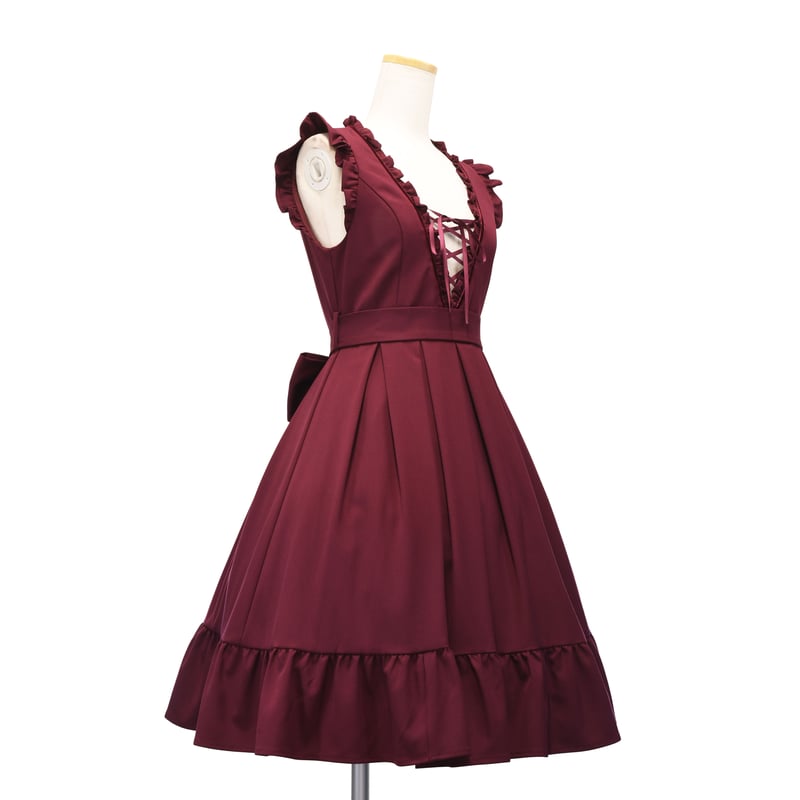 レースアップジャンパースカート | Sheglit MiDiom online store