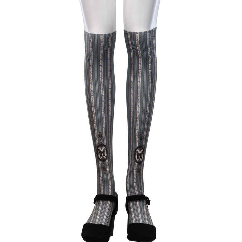 Flower Stripe Over Knee | Sheglit MiDiom online Flower Stripe Over Knee | Sheglit MiDiom online