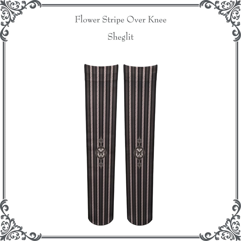 Flower Stripe Over Knee | Sheglit MiDiom online