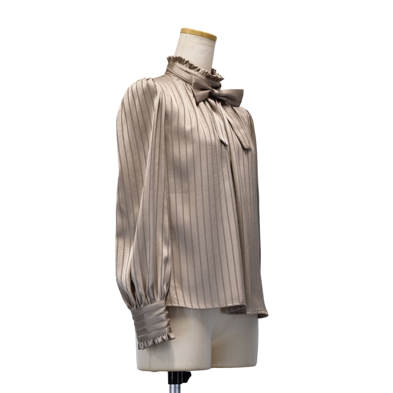 ストライプJQギャザーブラウス | Sheglit MiDiom online store