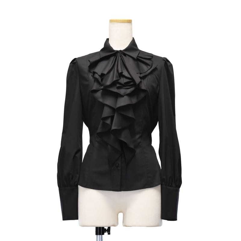 Sheglit シェグリット ジャボ付き黒長袖フリルブラウス M Sheglit シェグリット ジャボ付き黒長袖フリルブラウス M 【公式通販】