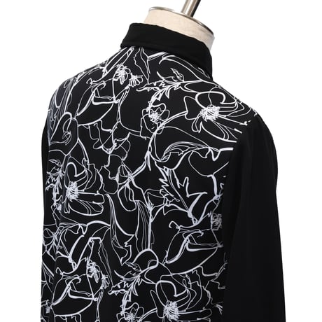 【MiDiom】Drawing Flower Layered Shirt